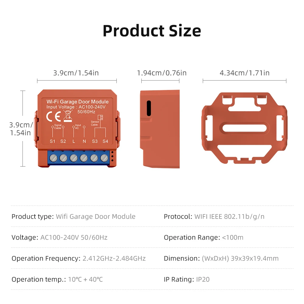 Tuya Smart WiFi Garage Door Module Switch Door Opener Controller Smart Life APP