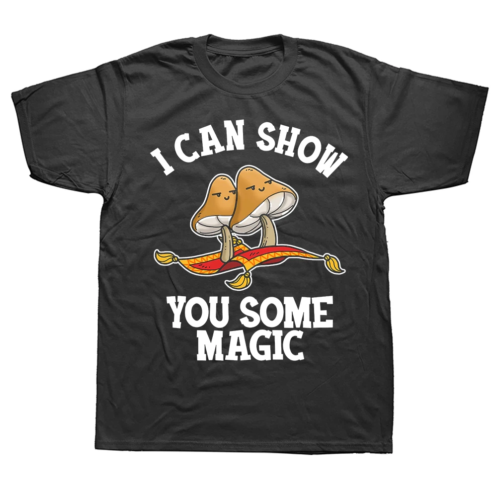 Lustige Psychedelische Pilze Psilocybin Magische Pilze T-Shirts Baumwolle Geschenke Herrenbekleidung Mode Lässig Locker Übergroßes T-Shirt