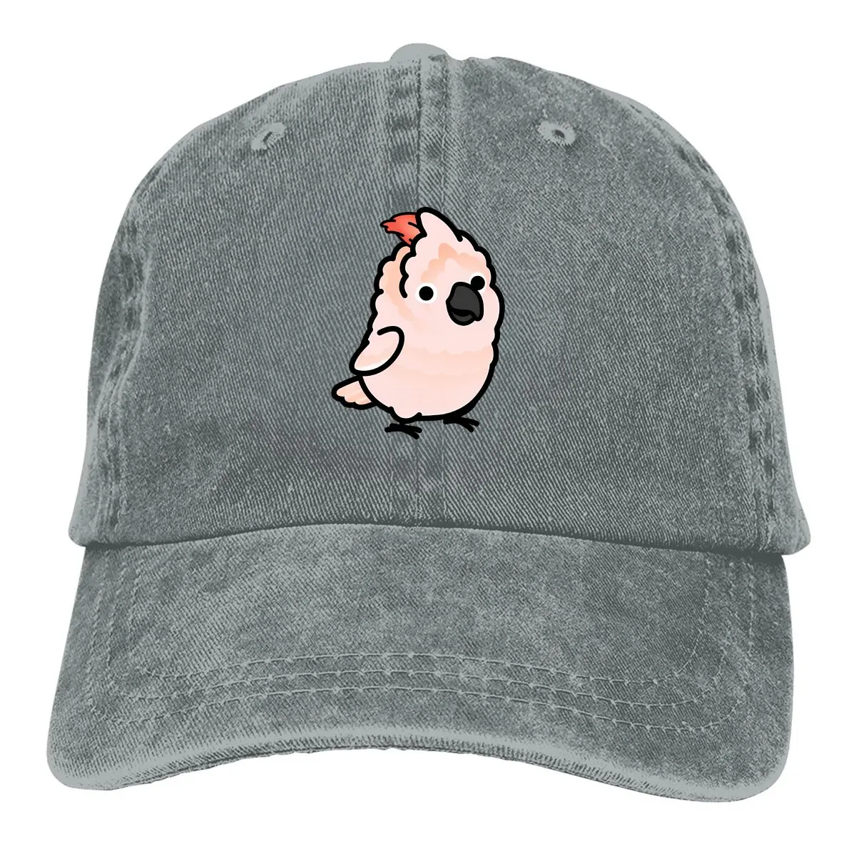 

Chubby Moluccan Cockatoo Baseball Cap Men Hats Women Visor Protection Snapback Parrot Birds Pet Caps