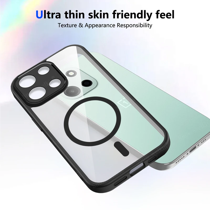 Magnetic Transparent Silicone Shockproof Phone Case