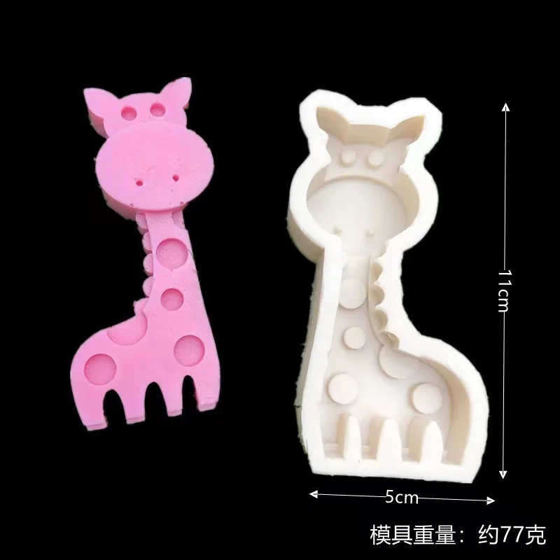 Moules En Silicone Animalier - 2 Pièces (Éléphant Et Girafe) Pour Bougies, Savon, Résine, Argile - Démoulage Facile