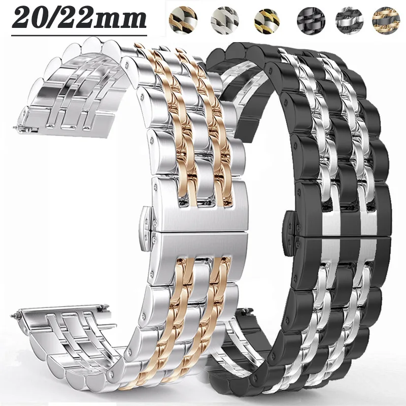 Applicabile All'Orologio Samsung Galaxy Active2/3 Huawei Watch Gt2 Cinturino Con Fibbia A Farfalla A 7 Perline