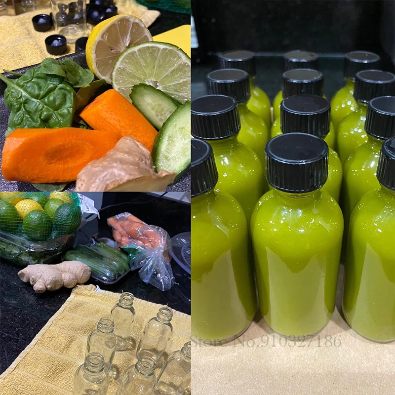 2Oz Glass Shot Bottles with Caps Juice Wellness Ginger Shots Bottle  Dishwasher Safe Mini Jars Lids Small Juicing Containers - AliExpress