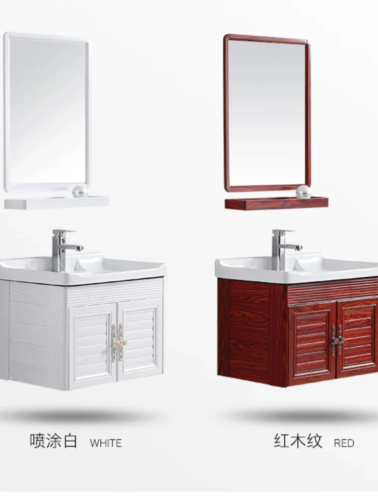 ~Wall-Mounted Wash Basin Cabinet Combination Bathroom the Flowerpot on the Balcony Ceramic Small Apartment Washbasin Single Basi