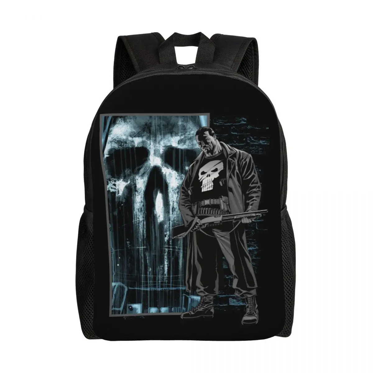 

Custom Classic Punisher Laptop Backpack Women Men Casual Bookbag for College School Student Bags