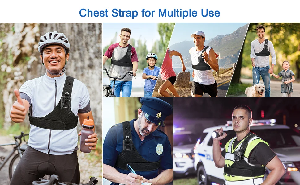BOBLOV Body Camera Chest Vest, Durable Shoulder Single Vest for All Body Camera Support Max 130cm/4.3ft  Adjustable Chest Size 2