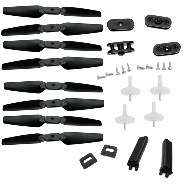 E58 RC Drone Spare Parts Propeller Blade Clip Protection Guards Landing Skid Main Gears Motor Arm with Motor Blade Accessories - Image 2
