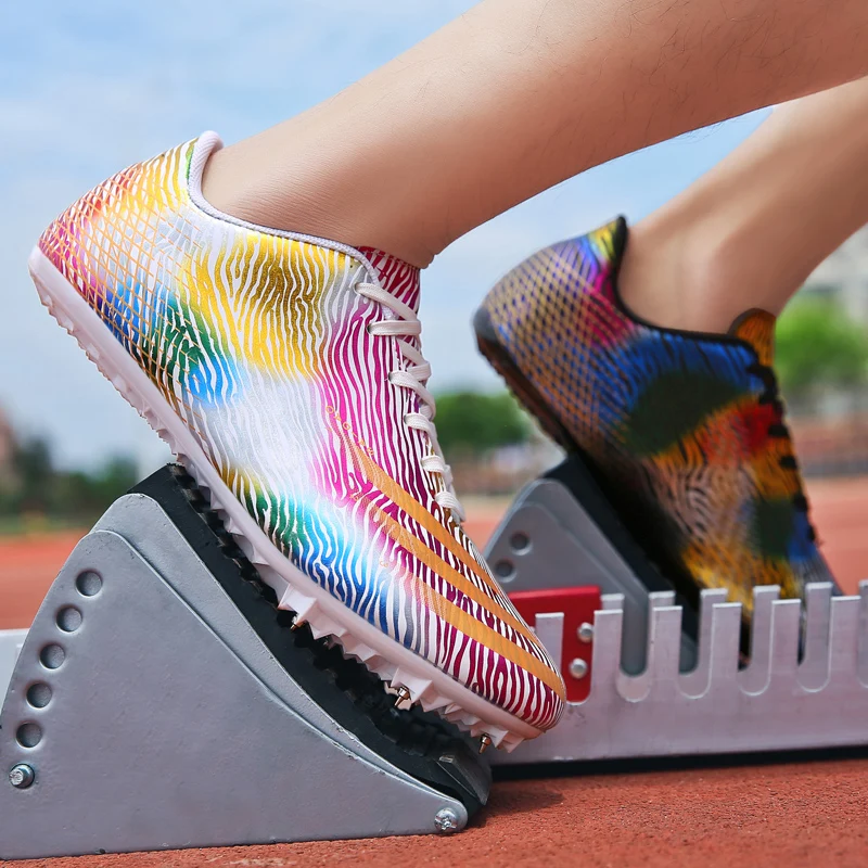 Lightweight Track Field Sneakers for Men and Women, Athlete Running Shoes, Training Shoes, Racing Spike Sport Shoes