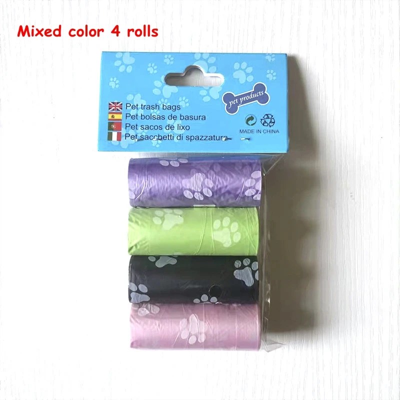 15bag/Roll Dog Cat Poop Bag Collector Pet Pick Up Degradable Garbage Bag Convenient Clean Waste Trash Outdoor Pet Supplies