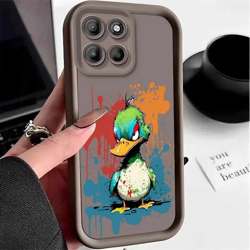 Silicone TPU Shockproof Duck Print Protective Phone Cover