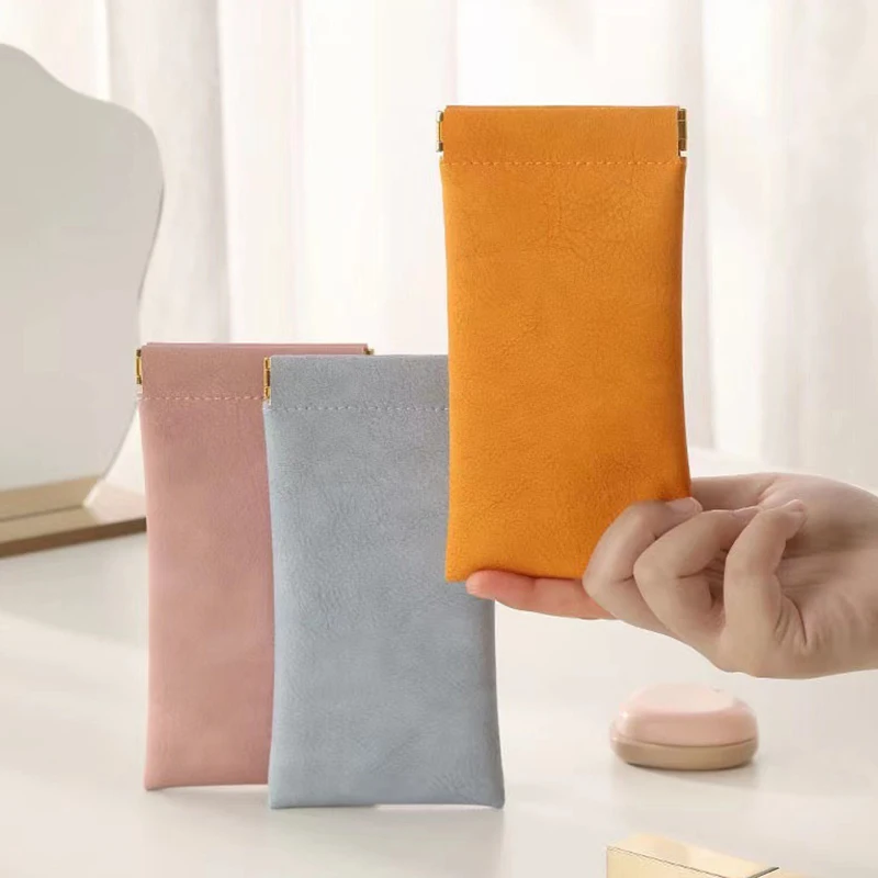 

1PC Soft PU Leather Reading Glasses Bag Cases Waterproof Solid Color Eyeglasses Sunglass Pouch Storage Bags Eyewear Accessories