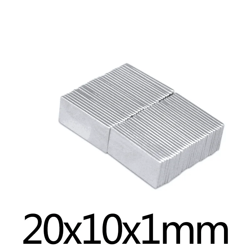 사각형 초강력 네오디뮴 자석 블록, 영구 자석, 강력한 자석, 20x10x1mm, 2..