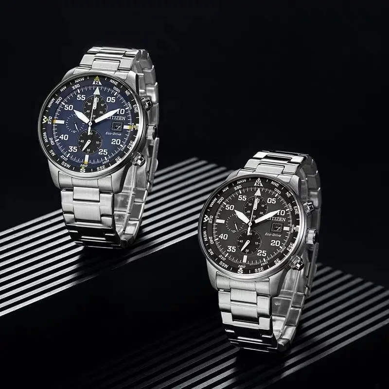 Citizen Watch for Men Fashion Luxury Brand Stainless Steel Dual Display Wristwatch Shockproof Business Leisure Quartz Wristwatch