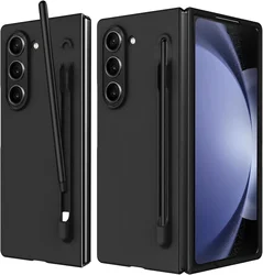 Premium Skin-Feel PC Case with S Pen Holder and Storage for Samsung Z Fold 6 (Black)