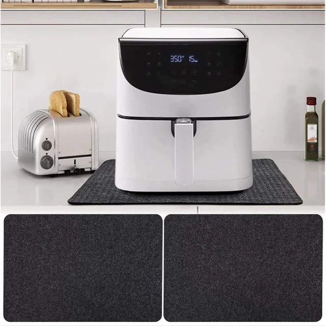 Heat Resistant Mats For Countertop 2 Pcs - Coffee Mat Heat Resistant Mat  Kitchen Counter Protector Pad with Appliance Slider Function for Air Fryer