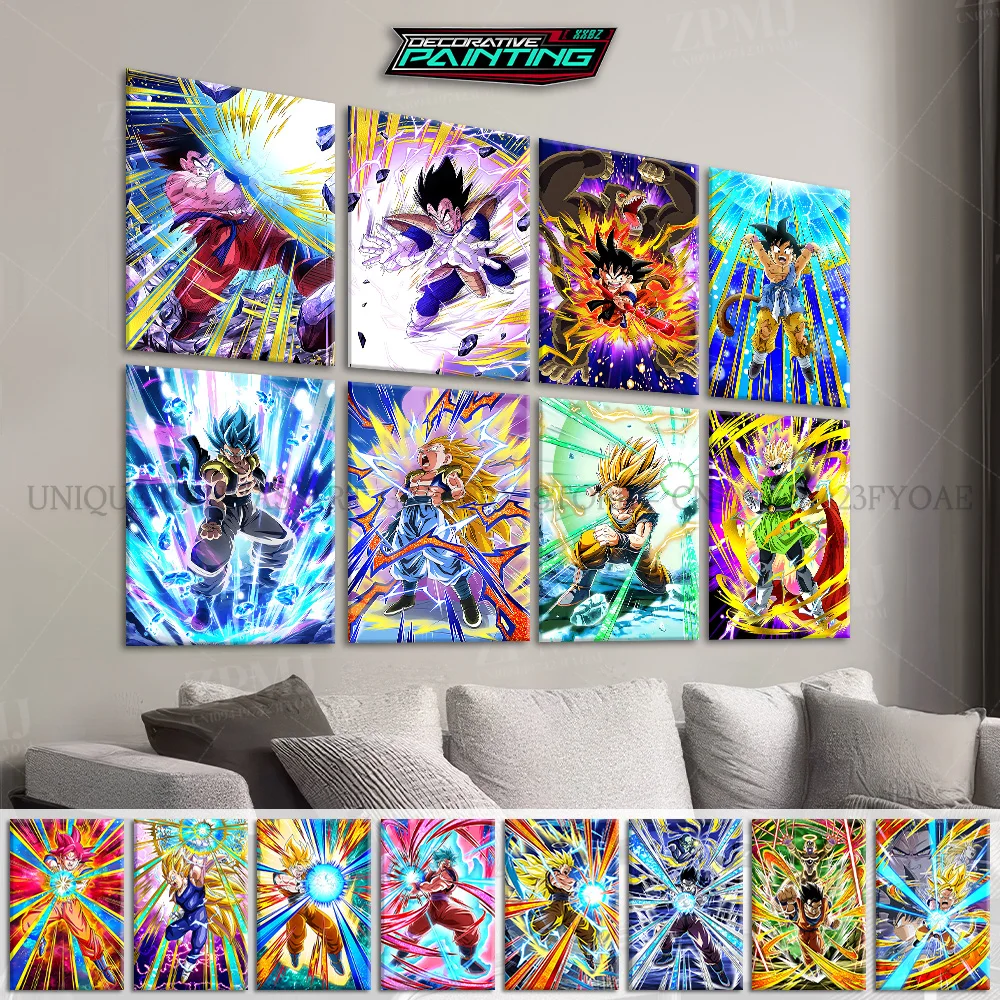 Dragon Ball Home Dekoration Wandkunst Leinwand Gemälde Anime Bilder Super Saiyajin Gott SS Gogeta Blau Hd Poster Schlafzimmer Kein Rahmen