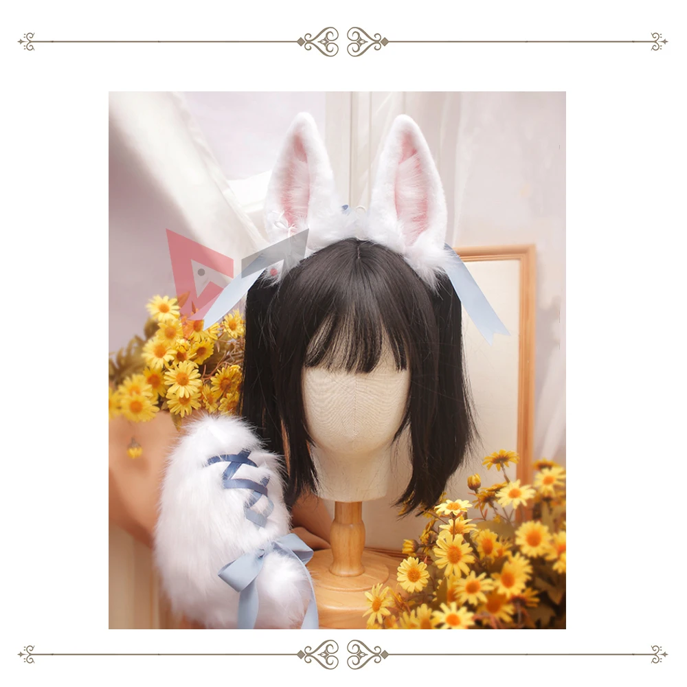 

Новинка обруч для волос с ушками кролика из хлопка в виде шара кролика серьги с бантом в виде хвоста головной убор в стиле зверя для девочек женские аксессуары для костюма для косплея