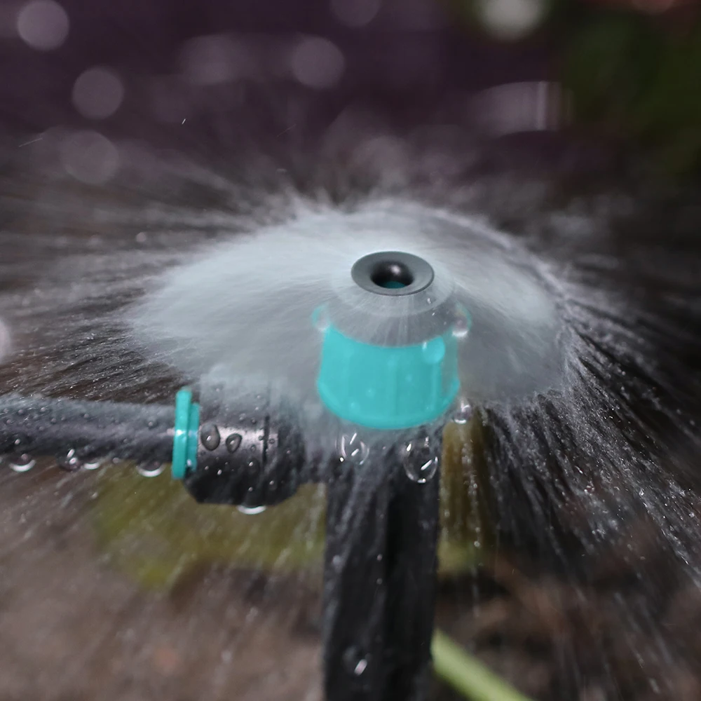 10PCS 14CM Bubbler Irrigation Sprinkler Drip Emitter Micro Spray Adjuatable Full Circle Pattern 1/4'' 4/6MM Quick Push Connecter