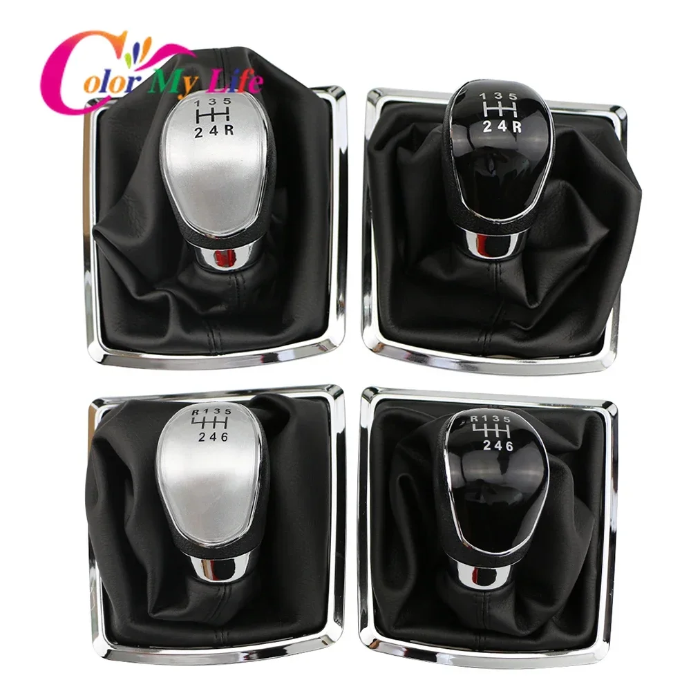 5/6 Speed MT Gear Head Shift Knob for Ford Focus 2 MK2 2005 – 2011 Fiesta MK7 Kuga 2008-12 Leather Gaiter Boot Replacement Parts