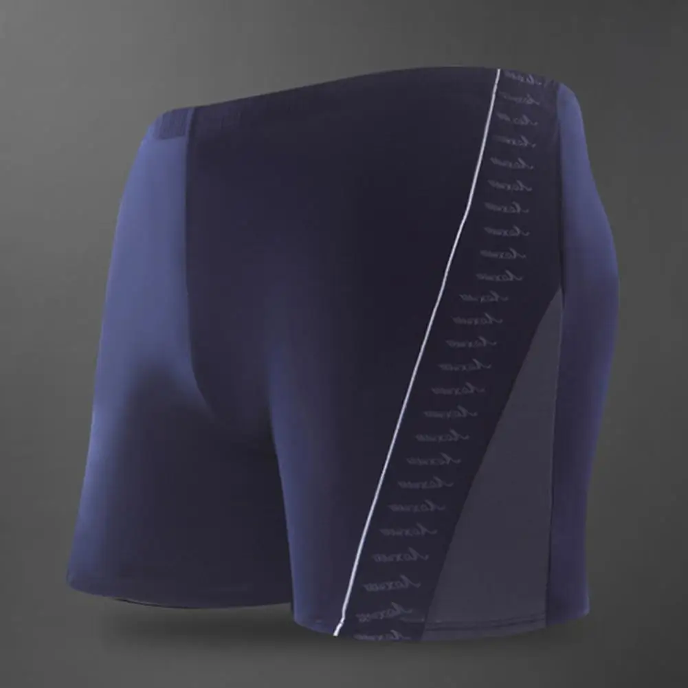 Summer Men Swimming Trunk Loose Plus Size Letter Print Casual Men Swimwear Stretchy Anti-shrink Quick Dry Swimming Shorts