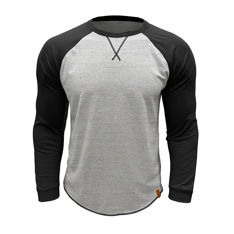 Herbstliches Herren-Sweatshirt aus Baumwolle mit langen Ärmeln, lässig, in 10, stilvoller Farbmischung, bequemer Pullover mit Rundhalsausschnitt – Detail 9