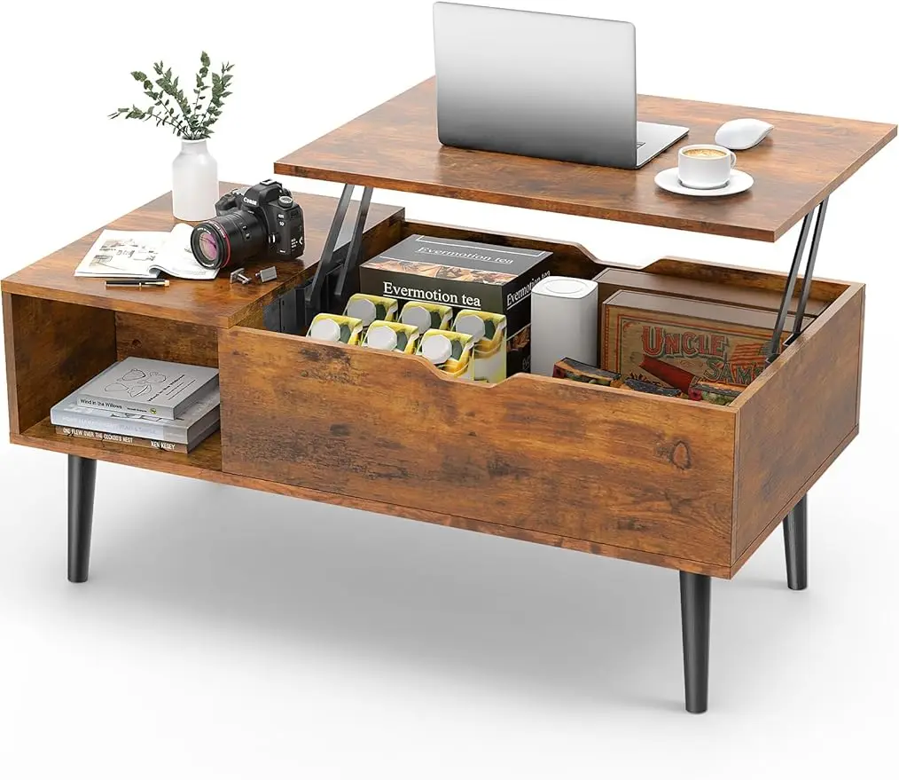 

Журнальный столик Sweetcrispy, журнальные столики с подъемной крышкой для гостиной, небольшие поднимающиеся деревянные столы для обеденного центра с полкой для хранения