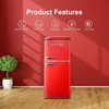 Galanz GLR40TRDER Retro Compact Refrigerator,4.0 Cu.Ft Mini Fridge with Dual Doors,Adjustable Mechanical Thermostat with Freezer 3