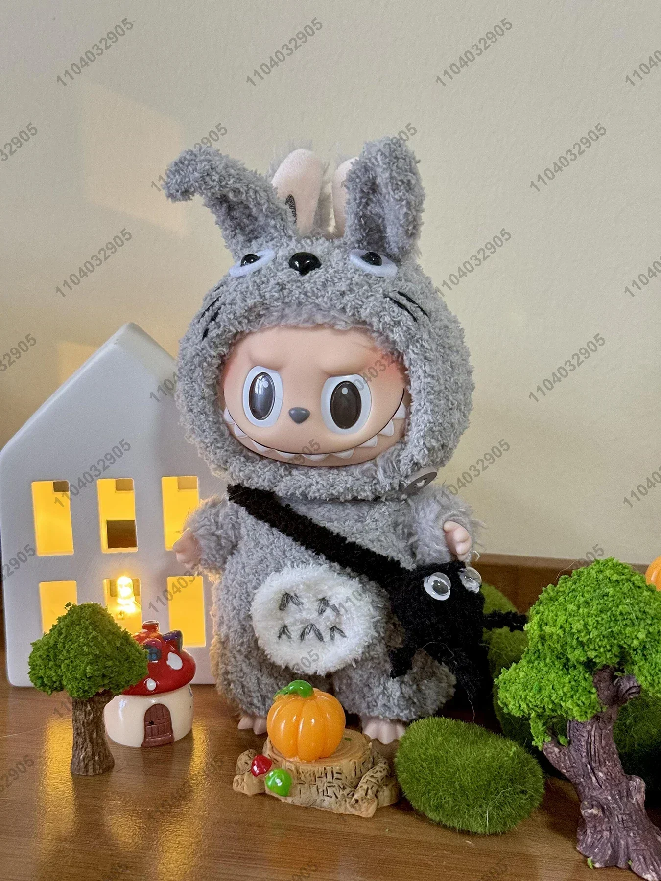 Labubu The Monster Cartoon Totoro Costume Vinyl Doll Action Figure 1:1 Replica