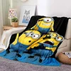 3D Printed Cartoon Cute Big Eyes A-Minions Blanket Soft and Comfortable Children's Nap Blanket Portable Travel Blanket 2