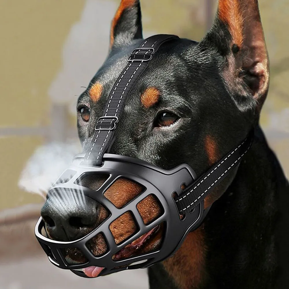 Adjustable Dog Muzzle Soft Silicone Breathable Strong Basket Small Medium Large X-Large Dogs Mouth Muzzles Lightweight & Durable dog muzzle