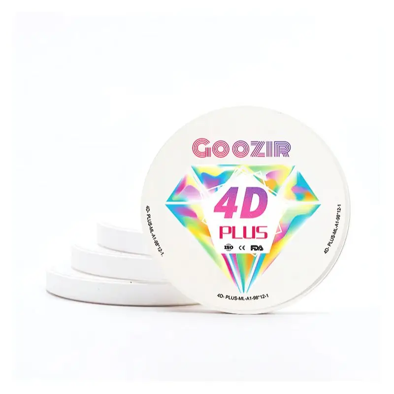 

GOOZIR 98mm Open System A3 4D Pro Multilayer 43% to 57% Gradient Transparency Dental Zirconia Blank For Dental Lab And Clinic