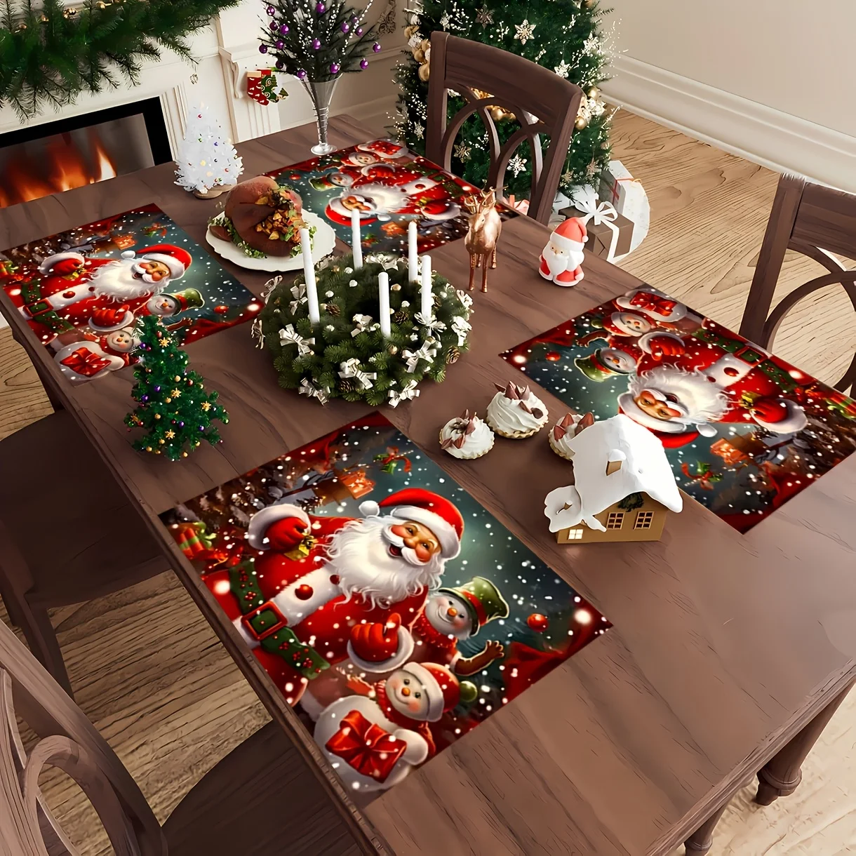 Red and Gold Christmas Placemat Set 1