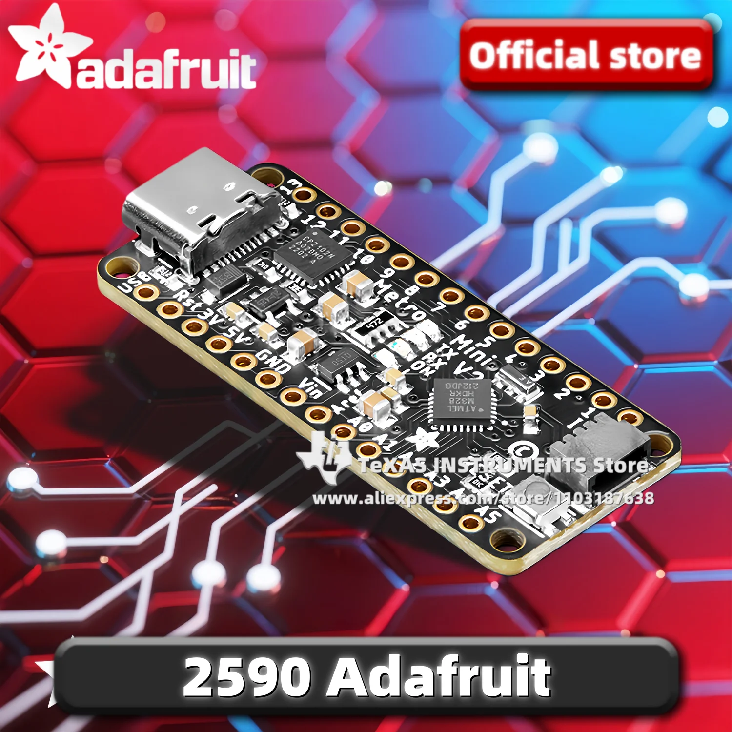 【TI Official】 Adafruit Metro Mini 328 V2 - Arduino-Compatible - 5V ...
