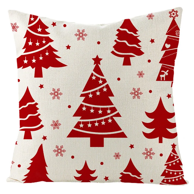 Christmas Red Throw Pillow Case Holiday Home Decoration Cushion Cushion Cover Decorativos