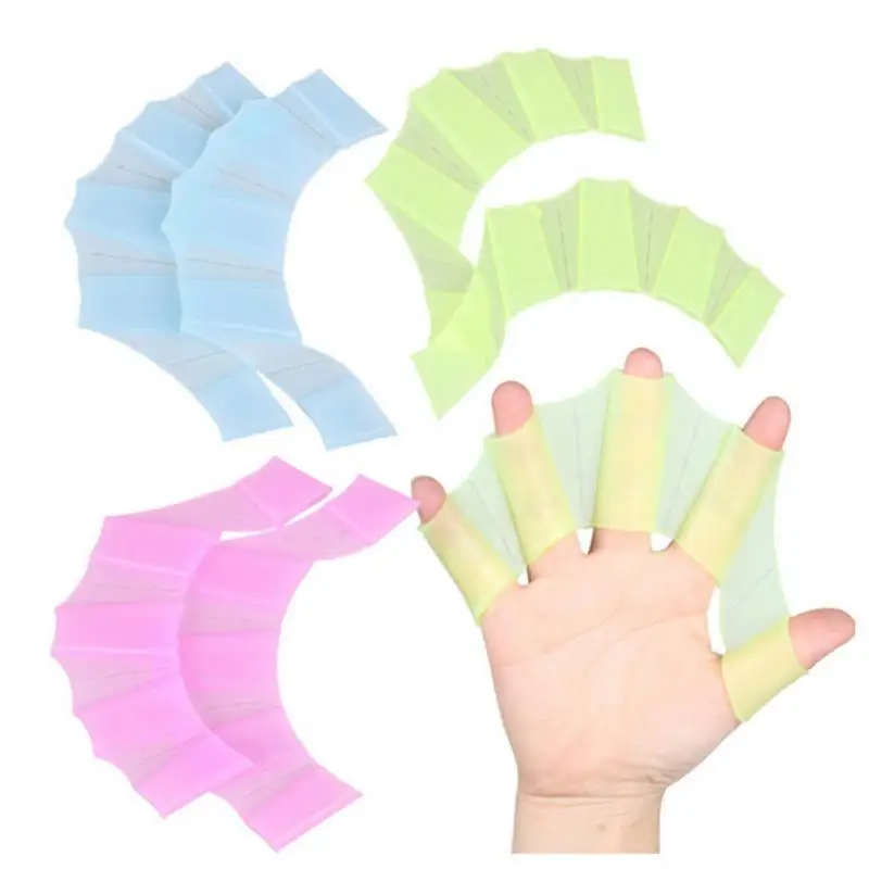1Pair Unisex Frog Type Silicone Girdles Swimming Hand Fins Finger Webbed Gloves Paddle Water Sports frog claw Swimming Equipment 6