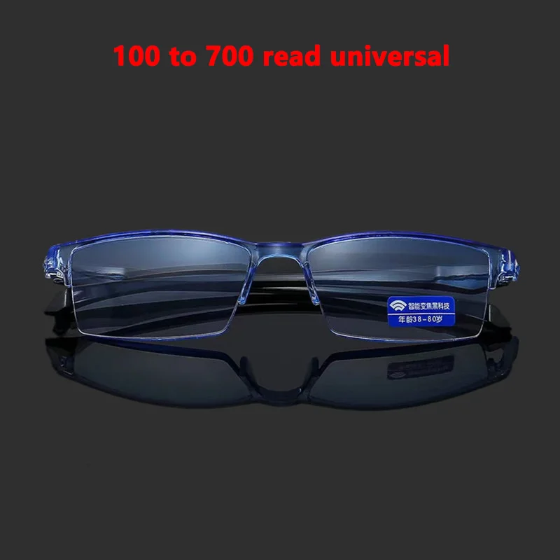 1Pc Anti Blue Ray Occhiali Da Lettura Smart Automatic Zoom Occhiali Da Lettura Autofocus Power Half-Rim Near Far Computer Glasses