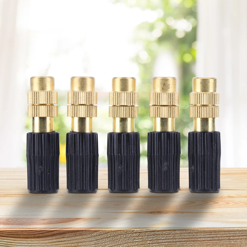 5pcs Atomization Nozzle Adjustable Micro Watering Sprinklers Copper Automatic Spraying Connecting 4/7 Hairpipe Irrigation Tools