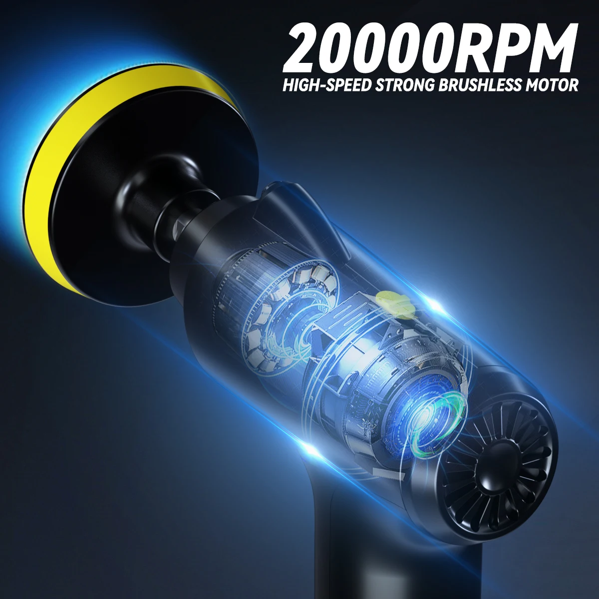 Car Polisher Waxer Electric Drill Tool Kit 3 Speeds 4000 mAh 1600RPM for Detailing Polishing Repair