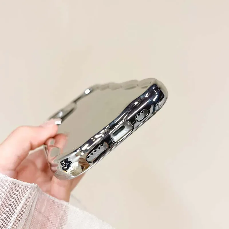 Custodia morbida con specchio glitterato per OPPO Reno10 Reno9 Reno11 T Realme 11 10 Pro Plus, protezione per fotocamera, paraurti ondulato, guscio per il trucco_voghion.com