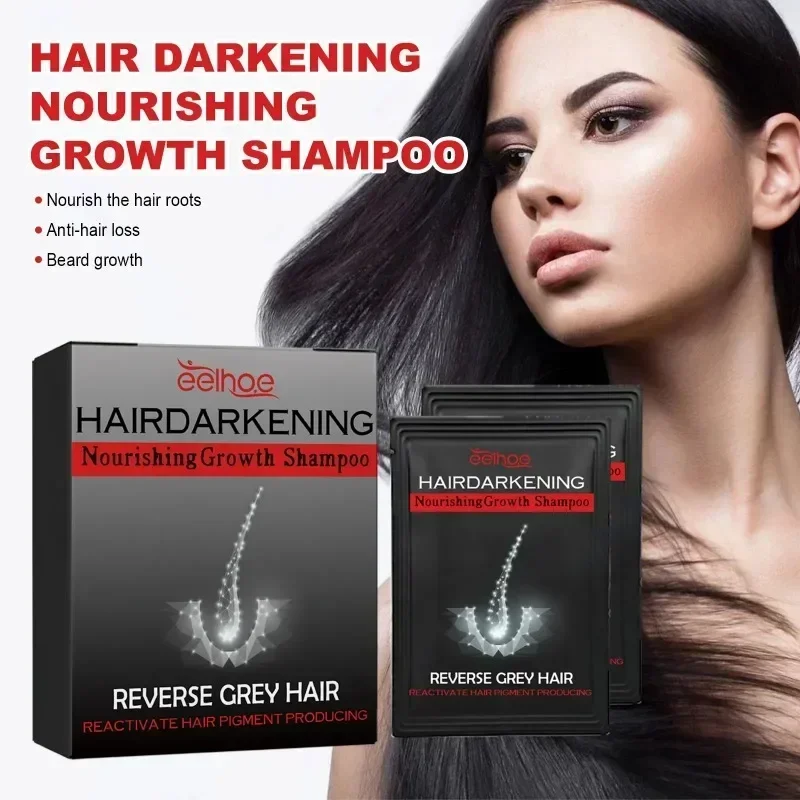 Hair Darkening Soft Dense Shampoo White Hair To Black Moisturizing Nourishing Cleansing Scalp Conditioner Repair Essence hair regrowth shampoo with natural ginger scalp deep cleansing thickening and anti hair loss treatment for thick dense hair