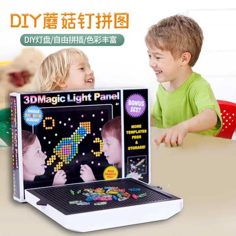 

DIY головоломка, светящиеся бусины, игрушка для интеллектуального развития, 3D детская платформа, Пиксельная картина