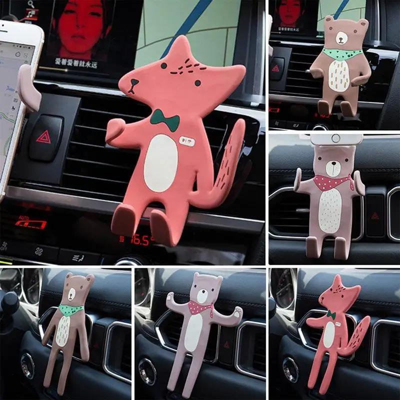 

Car Vent Phone Holder Cartoon Air Outlet Mobile Phone Holder for Auto Triangle Fixed Phone Holding Supplies for Car Bookshelf