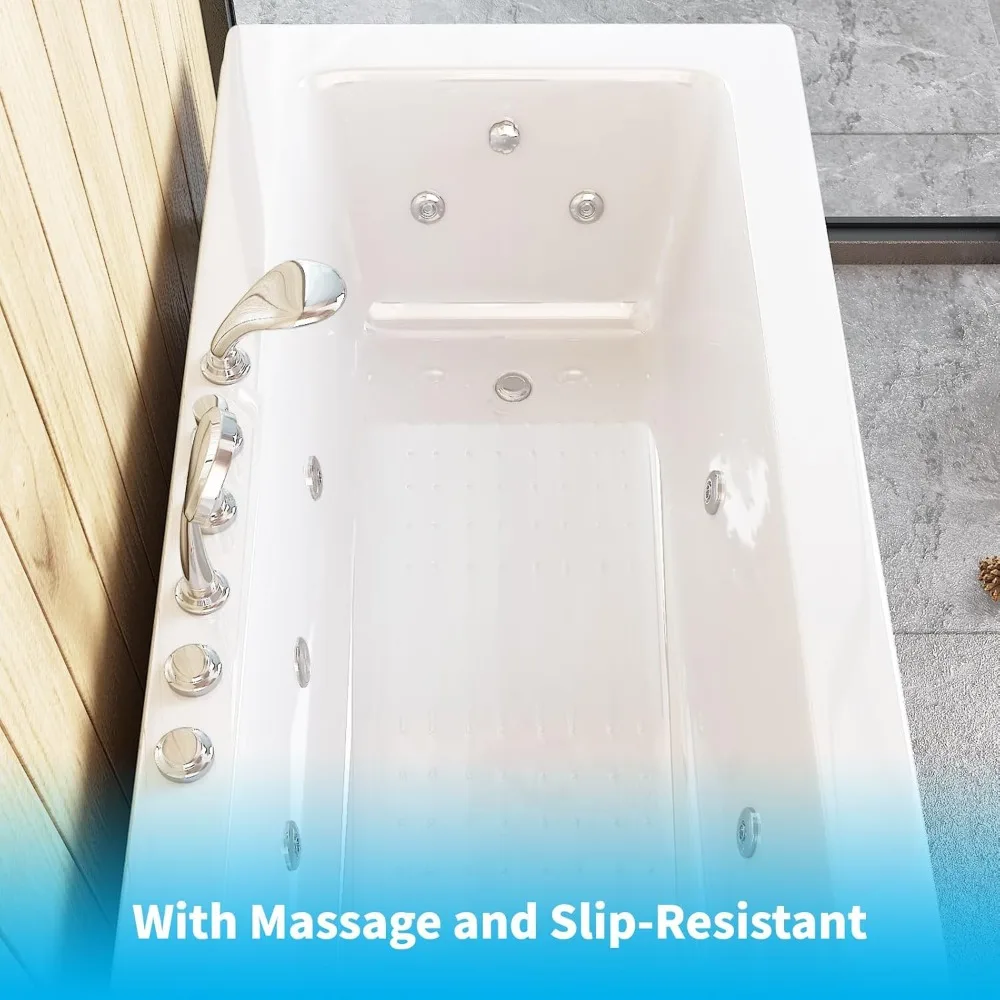 Whirlpool Bathtub, 67inch Spa Tub,Hydromassage, Whirlpool Tub and Shower Combo, Luxury Acrylic Massage SPA Soaking Bath Tub 3