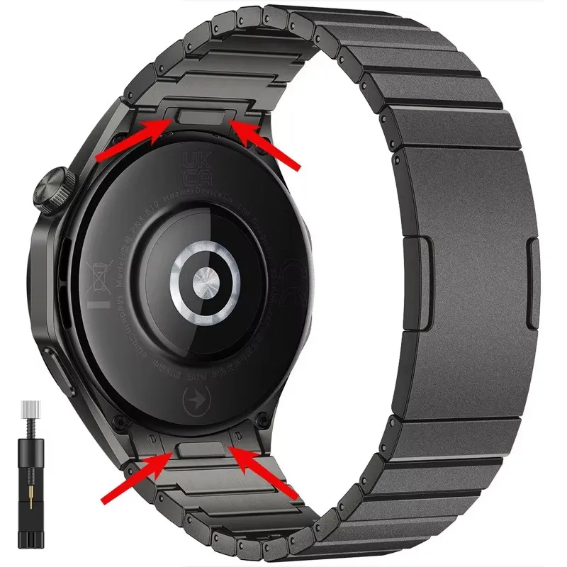 Stainless Steel Replaceable Smart Watch Band for Huawei Watch GT4 46mm - Original Metal Strap Design