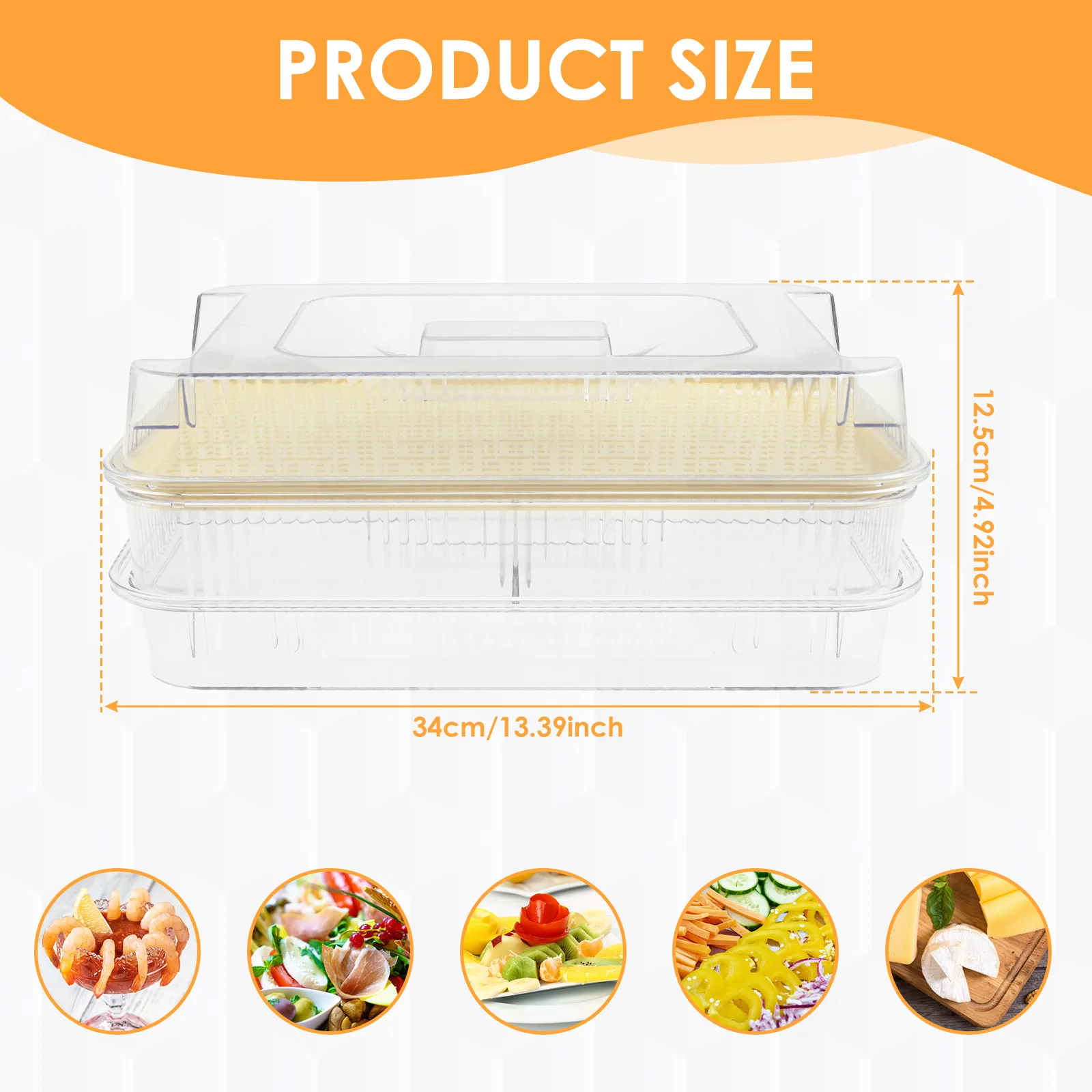 3 Layer Plastic Clear Chilled Party Platter With Lid Lightweight Detachable Fruit Ice Serving Tray for Shrimp Cocktail Appetizer