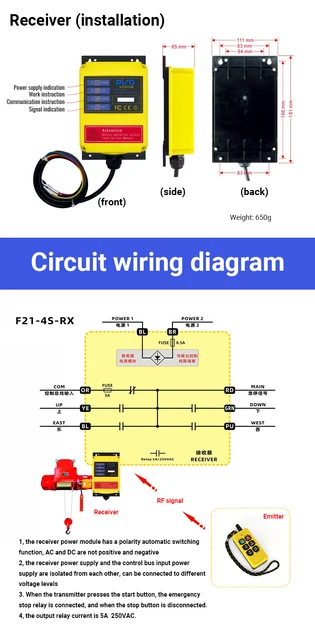 Telecomando Senza Fili Q400 Per Gru Industriale - 4 Pulsanti - Foto 5