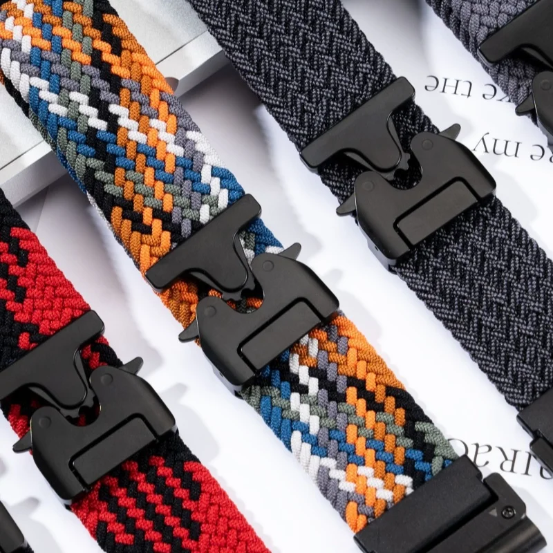 Durable Braided Nylon Watch Strap with Loop Design