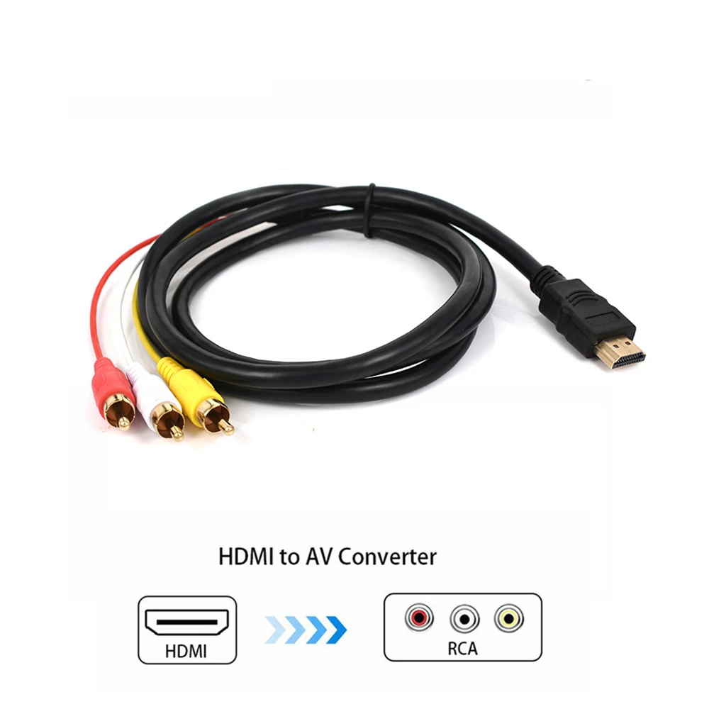 Cable HDMI compatible con RCA, 1080P, 1,5 M, Adaptador convertidor AV para HDTV, TV, Set Box, DVD, portátil|Cables HDMI| - AliExpress