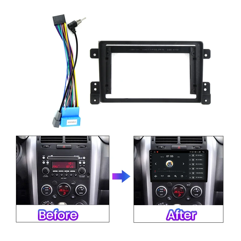 9inch Car Radio Fascia Frame for Suzuki Grand Vitara 2005 - 2014 Stereo Panel Mounting Dashboard Bezel Trim Kit Conversion
