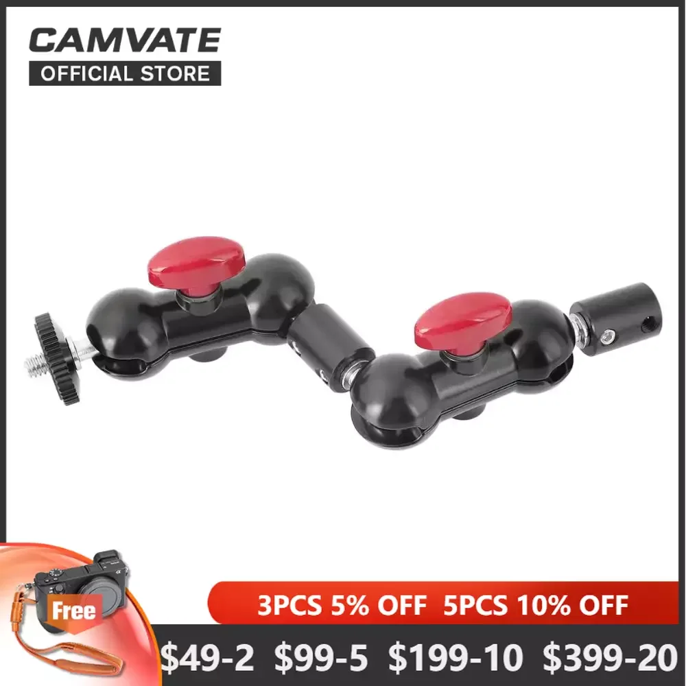 

CAMVATE двойная мини шаровая Головка магический кронштейн адаптер с 1/4 "-20 наружная и внутренняя резьба для монитора камеры светильник ка